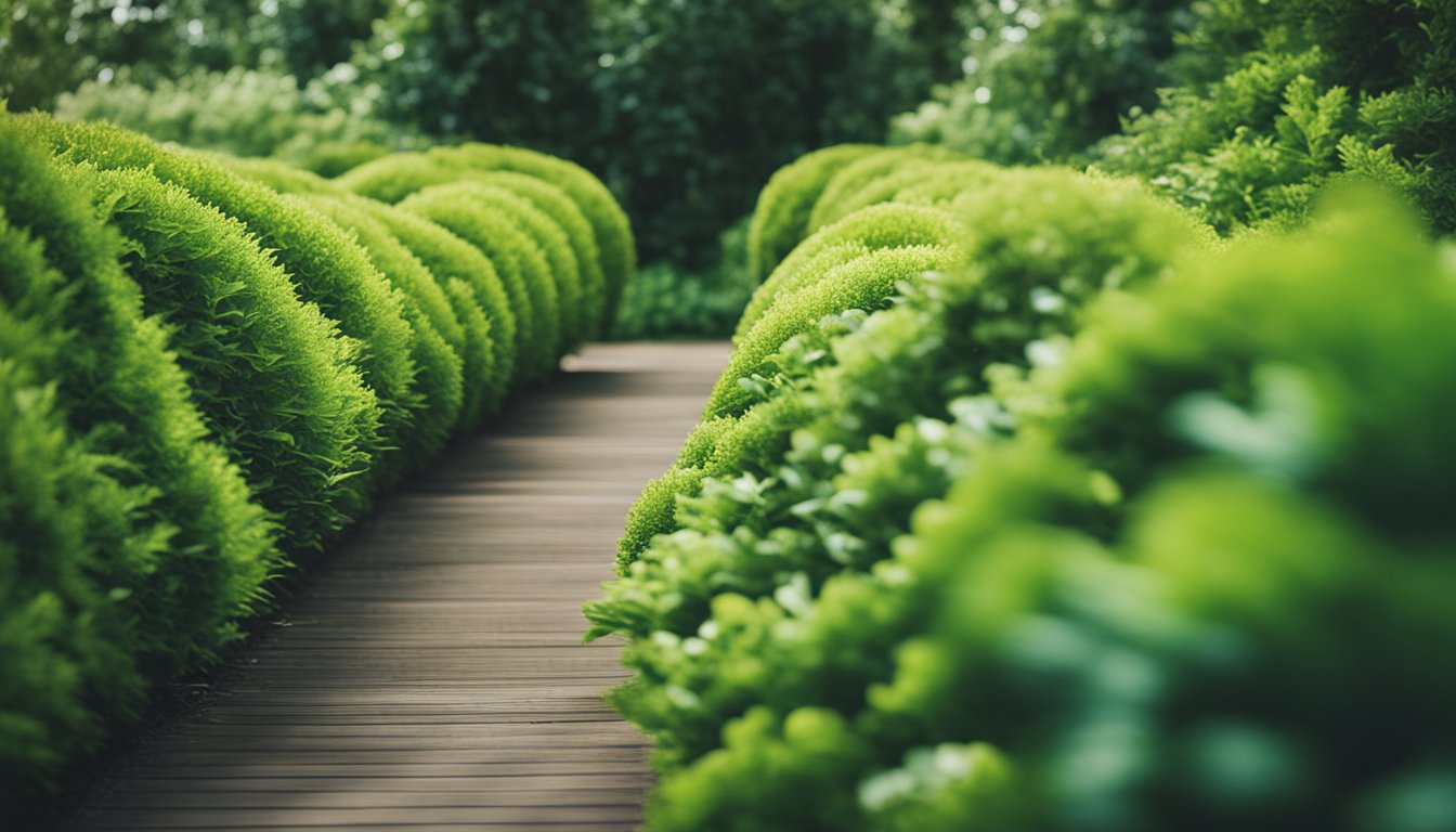 A lush, diverse hedge of native plants thrives, attracting a variety of wildlife